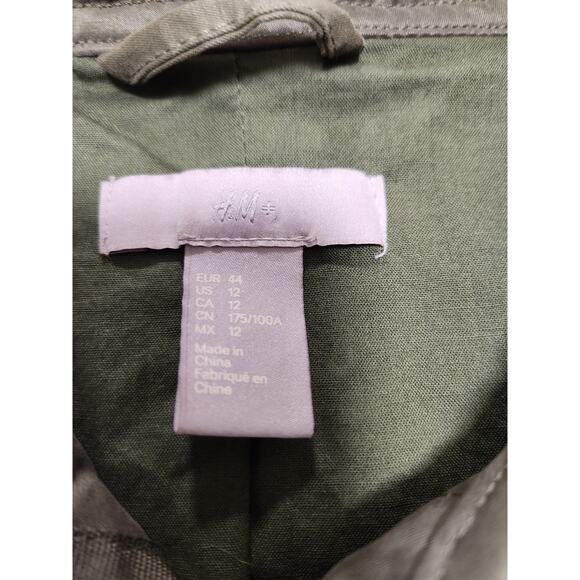 H&M Army Green Drawstring Waist Jacket - Size 12 - Picture 4 of 10